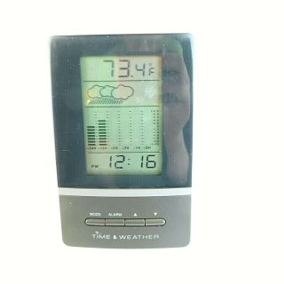Radio Shack Lcd Desktop Barometer - Vtg Weather & Clock