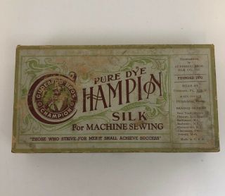 Vintage Champion Pure Dye Silk Thread Machine Sewing 12 Spools Gudebrod White