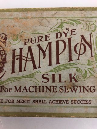 Vintage Champion Pure Dye Silk Thread Machine Sewing 12 Spools Gudebrod White 3
