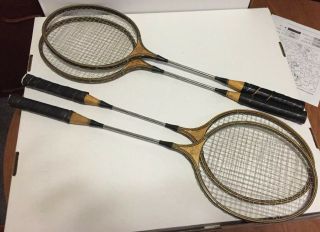 Vintage Badminton Set - 4 Wooden Rackets