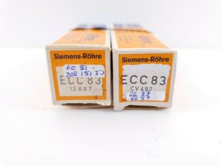 2 X Ecc83 Siemens Tubes.  Good C13 En - Air