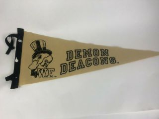 Vintage Wake Forest Demon Deacons Pennant 24 X 9 Made In Usa