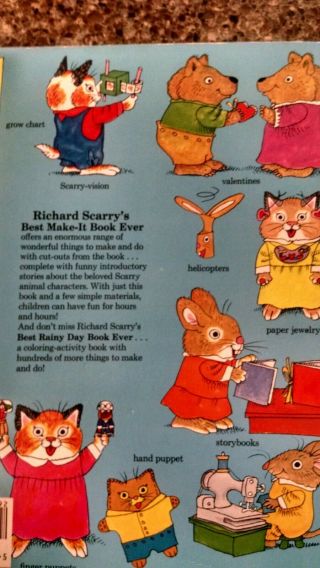 Richard Scarry ' s Best Make It Book 1977 Vintage Activity Book Softcover 2