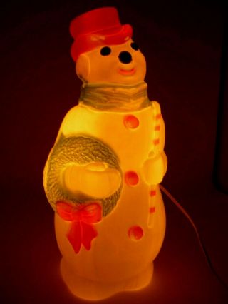 Blow Mold Snow Man Empire 13 inches Vintage Christmas Illuminated Holiday Decor 6