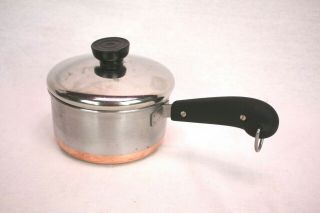 Vintage Revere Ware 1 Qt Pot Stainless Steel With Copper Bottom Process Patent