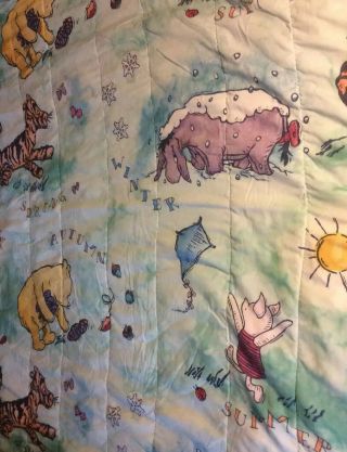 Vintage Winnie The Pooh And Friends Twin Comforter Reversible 4 Seasons 3