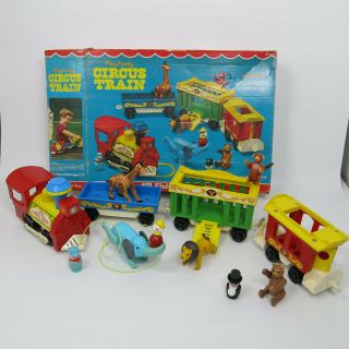 Vintage 1973 Fisher Price Little People Circus Train Playset 991 Complete W/box