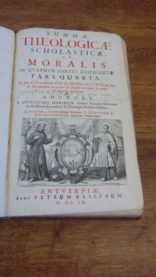 1660 Large Leather Summae Theologicae Scholasticae Et Moralis