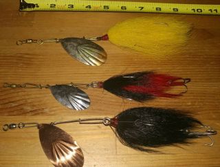 Large G.  M.  Skinner.  & Other Vintage Musky Pike Spinnerbait Lures Look Cool