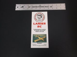 Vintage Lanier R/c Inc Model Airplane Brochure Vg - Cond