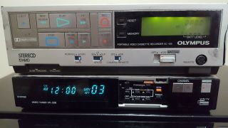 Olympus Vc - 105 & Vr - 208 Portable Video Cassette Recorder And Video Tuner -