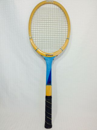 Vintage Wilson Chris Evert Wooden Tennis Racquet Full Shaft Fibre 4 1/2