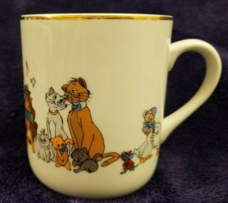 Vintage Disney Aristocats Porcelain Mug With Gold Trim,  Made In Japan