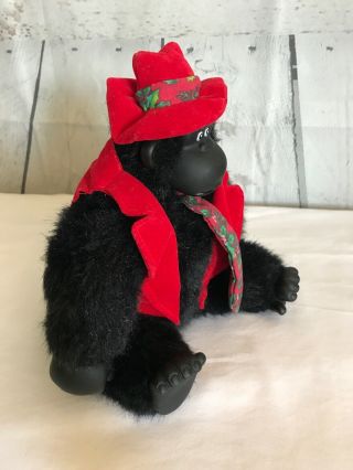 Vintage Gorilla Toy Sings & Dances Christmas Santa Blues Song Gemmy Industries 3