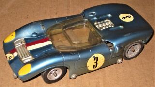1970s Vintage 1/24 Can Am Racer Slot Car With Scratch - Made Chassis W/motor
