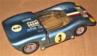 1970s VINTAGE 1/24 CAN AM RACER SLOT CAR with SCRATCH - MADE CHASSIS w/MOTOR 2