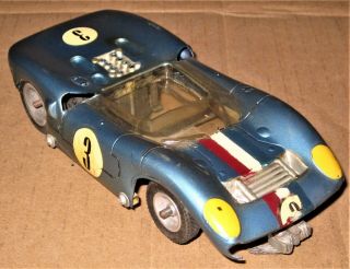 1970s VINTAGE 1/24 CAN AM RACER SLOT CAR with SCRATCH - MADE CHASSIS w/MOTOR 3