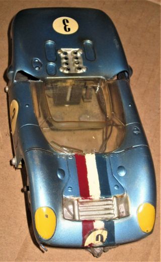 1970s VINTAGE 1/24 CAN AM RACER SLOT CAR with SCRATCH - MADE CHASSIS w/MOTOR 7