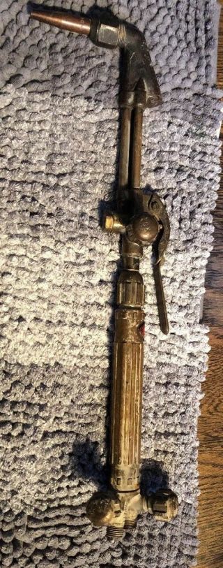Vintage Brass " Gasweld Wg - 20 Torch Dual Inlet With Gasweld No - 2 Tip