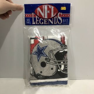 Vtg 1990 Nfl Legends Dallas Cowboys Golf Towel In Bag Golfing Nwt Football