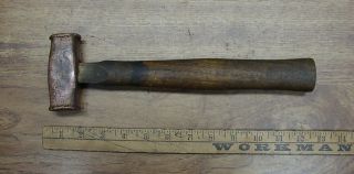 Vintage 1lb.  13.  1 Brass Headed Hammer,  3 - 1/2 " Head,  1 - 3/8 " & 1 - 7/16 " X 1 - 1/2 " Faces