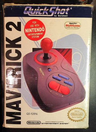 Vintage 1991 Nintendo Nes Quickshot Maverick 2 Joystick Controller