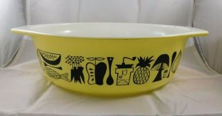 1958 Vintage Pyrex Mod Kitchen 043 Oval Casserole Dish Promotional Piece Yellow