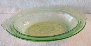 Vintage Anchor Hocking Green Cameo Ballerina Oval Depression Glass 10 " Bowl
