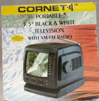 Cornet Portable 5.  5 " Black & White Television W/ Am/fm Radio - Tv - 511
