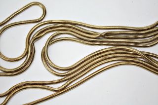 Vintage 5 Strand Necklace Gold Tone Snake Chains Modernist Style Estate Jewelry 3