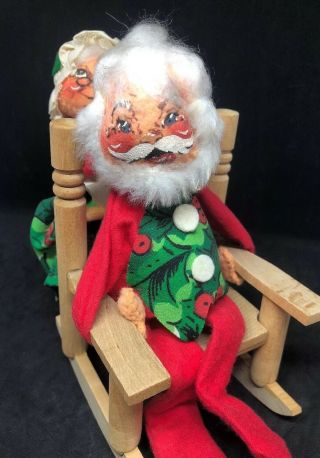 Vtg Annalee Pair Mr.  & Mrs.  Santa In Rocking Chair 1971 Kitschy Christmas Decor