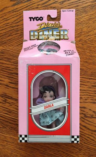 Vintage Tyco Dixie’s Diner Darla Figure In The Box With Coin/stand 1980s