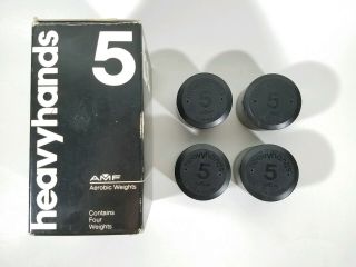 Vintage Heavy Hands Amf Aerobic Weights 5 Lbs.  - 4 Weights Made In Austria