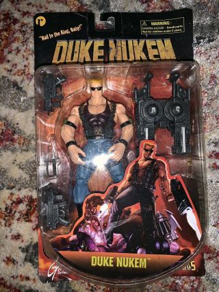 Vtg Toy Duke Nukem 3d Realms 1997 Action Figure Machine Gun
