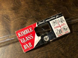 33099 Vintage NOS Kimble GLASS Bathroom Towel Bar / Rod 1950s 4