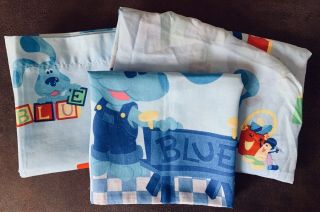 Blues Clues Toddler Bed Sheet Set Flat Fitted Pillowcase Dan Rivers Blue 