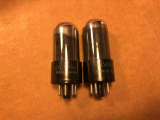 Matched Pair Sylvania 6v6gt Smoked Output Tubes 1953/54 Fr Guitar Amp Test Great