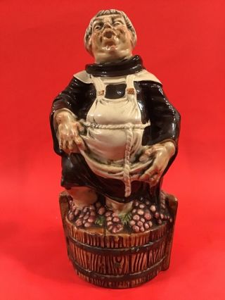 Vintage Barsottini Decanter Monk Friar Stomping Grapes 1969 Italy Figurine