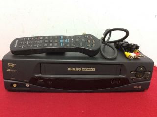 Philips Magnavox Vrz242at21 Vcr Video Cassette Recorder Vhs Player & Remote Good