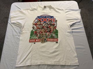 Vtg 80’s San Francisco 49ers Sz Xl Shirt Salem Graphics Caricatures