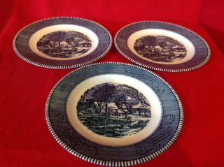 3 Vintage Currier and Ives 9 1/4 