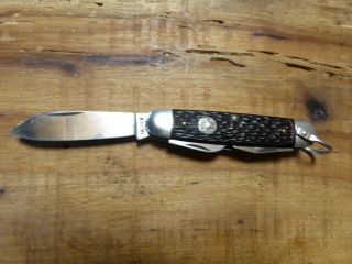 Vintage Ulster Usa Bsa Boy Scouts Camp Survival/utility Knife - 4 Blade/tools
