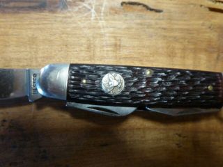 VINTAGE ULSTER USA BSA BOY SCOUTS CAMP SURVIVAL/UTILITY KNIFE - 4 blade/tools 4