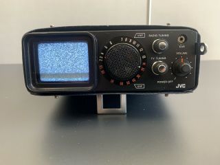Vintage Jvc P - 100ae Miniature Tiny Television Tv Set Am/fm Radio Japan 1979