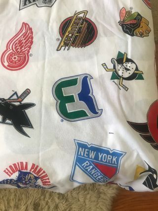 NHL Vintage Twin Full Bed Sheets Fitted & Flat Hockey Boys Room Cave Canada Team 2