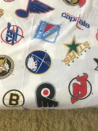 NHL Vintage Twin Full Bed Sheets Fitted & Flat Hockey Boys Room Cave Canada Team 3