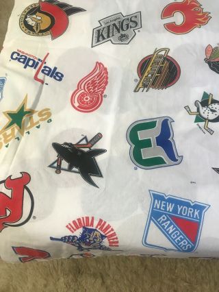 NHL Vintage Twin Full Bed Sheets Fitted & Flat Hockey Boys Room Cave Canada Team 4