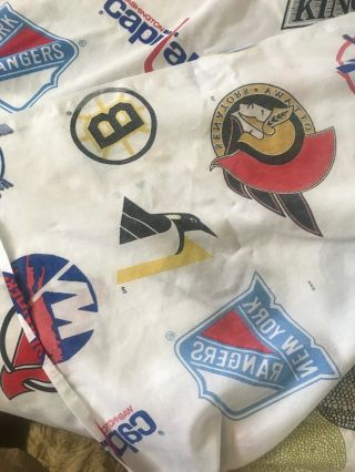 NHL Vintage Twin Full Bed Sheets Fitted & Flat Hockey Boys Room Cave Canada Team 7