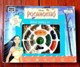 Vintage 1995 Pocahontas Deluxe Jewelry Set - Disney Necklace Beads Cartoon