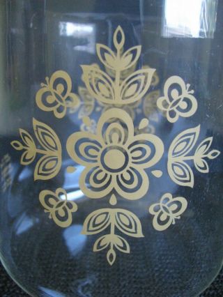 Vintage Pyrex Glass Carafes Butterfly Gold Pattern 3472 - 4 72 oz 2